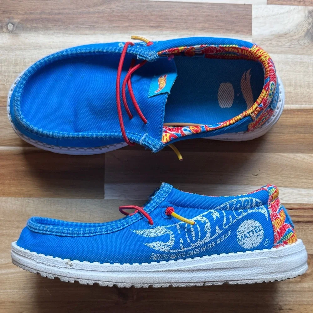 Hey Dude Blue Kids Moccasins with Colorful Accents